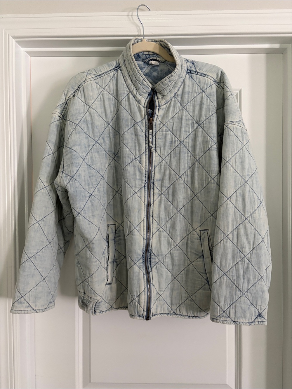 Light Blue Denim Quilted Jacket - GAP
